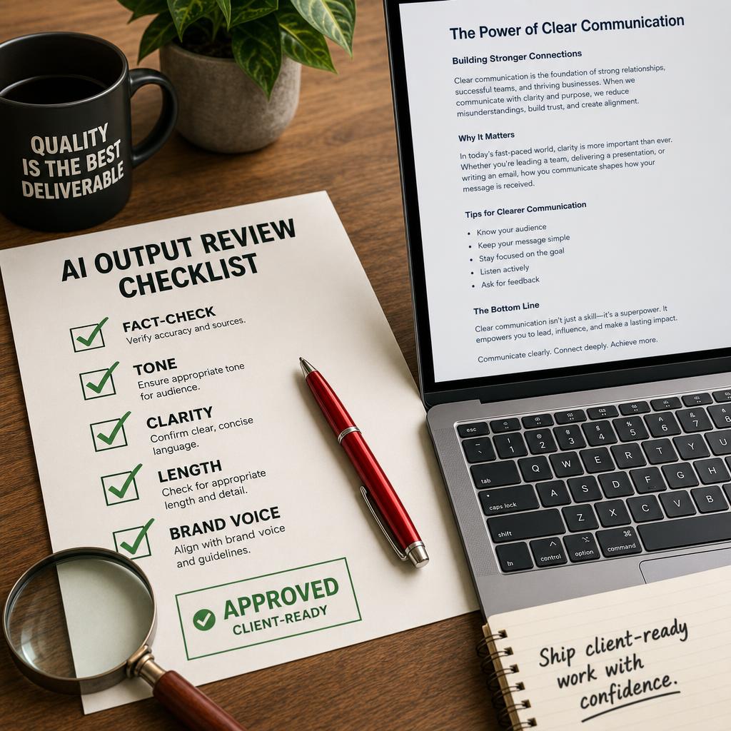 AI Output Review Checklist — bonus product mockup