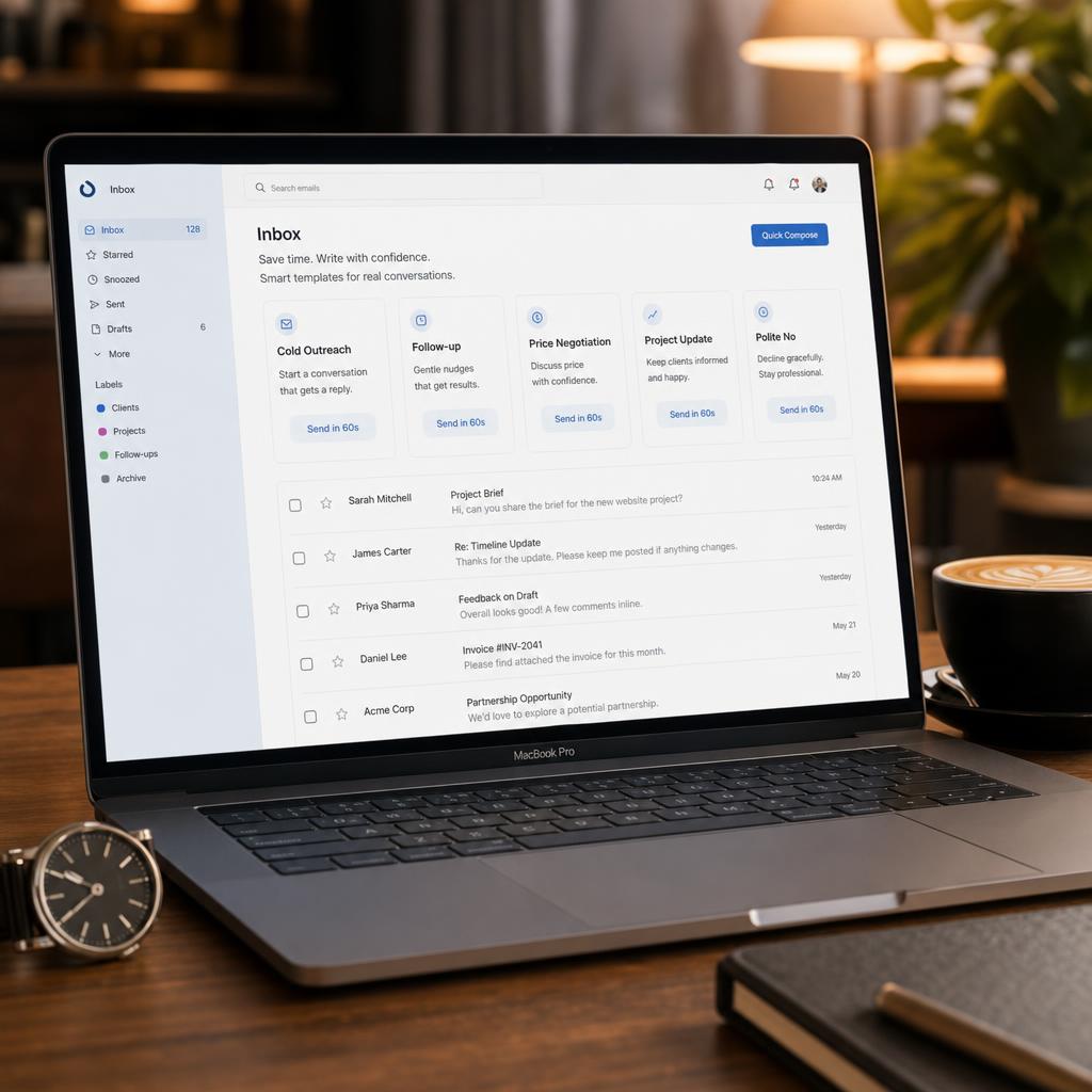5 Ready-To-Send Email Templates — bonus product mockup